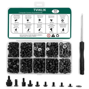 420PCS Computer Screw Kit Motherboard Standoffs Assorted Screws for PC Case HDD SSD Laptop Fan CD-ROM for DIY PC Build Repair