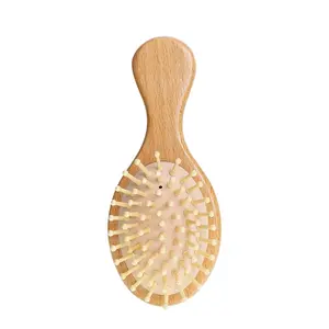 Wooden Air Cushion Hair Brush, Mini Cute & Portable, Scalp Massage Comb, Synthetic Hair, Straight Hair, Curly Hair Detangling & Styling Tool, Heatless Haircare & Styling Tools for Women & Man for Daily Use, Party, Event, Club, Halloween, Christmas