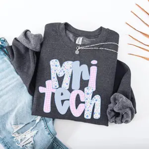 MRI Tech Sweatshirt, Radiology Technologist Crewneck, MRI Tech Graduation Gift, Floral Work Sweater, Magnetic Imaging RN Appreciation