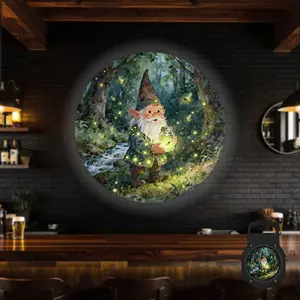 2D Flat, 1 pc, Watercolor Forest Gnome Firefly Pattern, Portable LED Projection Lamp, USB Interface 360° Rotation, Ideal For Children's Day Birthday Party Bedroom Atmosphere, A Perfect Gift For Families And Fairy Tale Enthusiasts