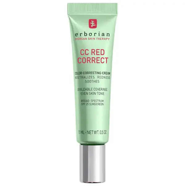 Erborian  CC Red Correct Green Color-Corrector SPF 25 to Cover Redness, with Korean Centella Asiatica Extract