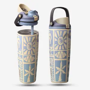 Owala 30oz FreeSip insulated water bottle in blue, leak-proof, with handle, perfect as a gift for friends, ideal for summer vacation