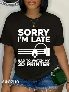 100% Cotton Funny 3D Printer Design For Men Women 3D Printing Printer T-Shirt
