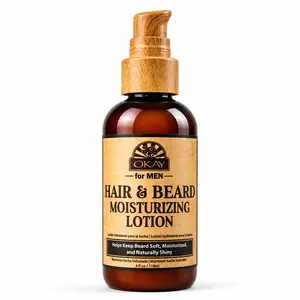 OKAY Men's Beard & Hair Moisturizing Lotion - 4 oz / 118 ml Strengthening Hair Hydrating