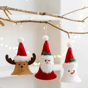 [NEW] Christmas Felt Hanging Ornaments – Santa, Snowman & Reindeer Bell Decorations for Holiday Tree & Home