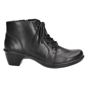 Easy Street Womens Zelene Lace Up Casual Boots Ankle Low Heel 1-2" - Black