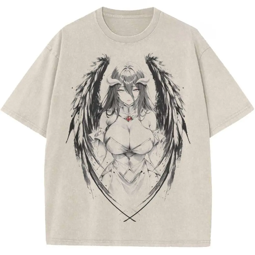 Albedo Graphic Tee, Overlord Anime Vintage Shirt, Gift for Men, Gift for Women, Crew Neck T-shirt, Trending T-shirt