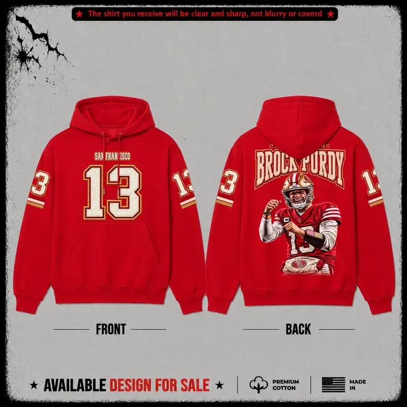 Premium Brock Purdy 13 'Dougie' Heavy 100% Cotton Hoodie, San Francisco Football Fans Shirt, Niner Gang Football Game Day Outfit, Gift For Football Fans, Husband, Boyfriend