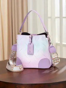 Ladies' gradient color design bucket bag, Handbag Sling Bag, two shoulder straps, can be slung over one shoulder in various ways, layered interior space, suitable for daily use, shopping and travel, birthday gifts, Valentine's Day gifts