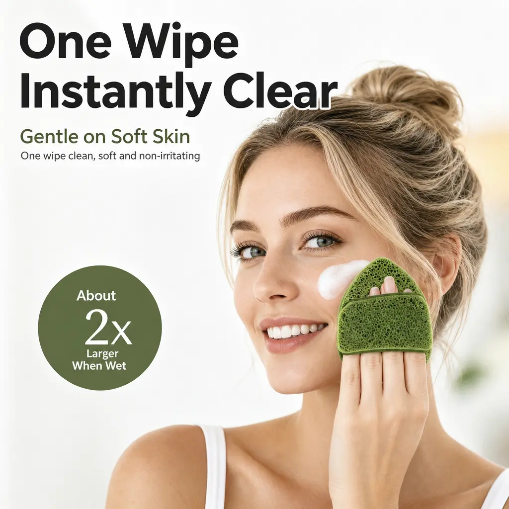 Water Drop Shaped Facial Cleansing Sponge Honeycomb Porous Design Fast Foaming Mask Remover Soft Skin-friendly Wash Pad for Facial Body Deep Pore Cleansing Reusable Exfoliating Cleaning Tool for Sensitive Skin