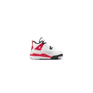 Toddler's Jordan 4 Retro White/Fire Red-Black (BQ7670 161) Toddler's Jordan 4 Retro White/Fire Red-Black (BQ7670 161)