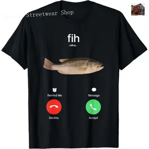 “Fish Calling” Funny Y2K Graphic Tee 100% Cotton Unisex T-Shirt TikTok Shop Deals