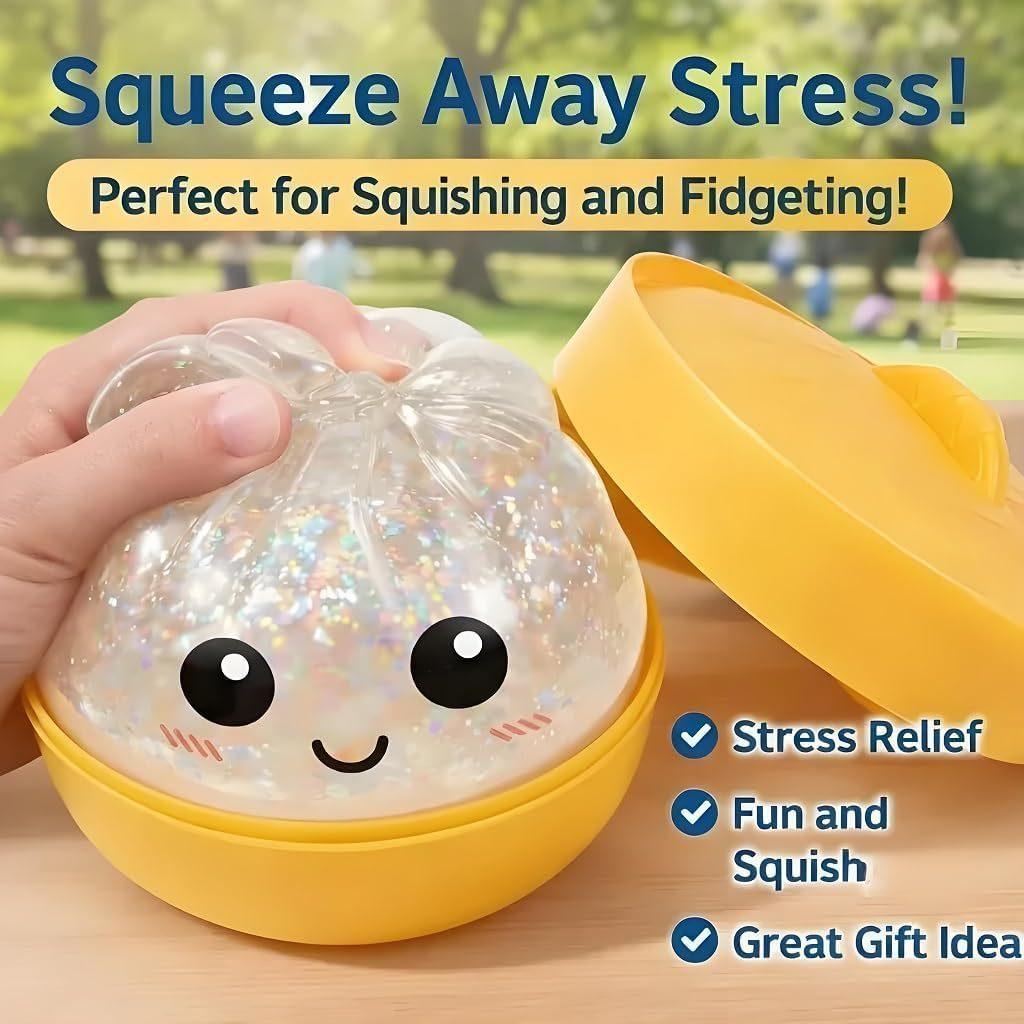 Squishy Dumpling Stress Balls for Adults, Dumpling Squishy Toys for Kids, Dumpling Fidget Sensory Toy,Diameter Squeeze Dough Ball Stress Relief Toy, Stretchy Stress Ball Squish Toys