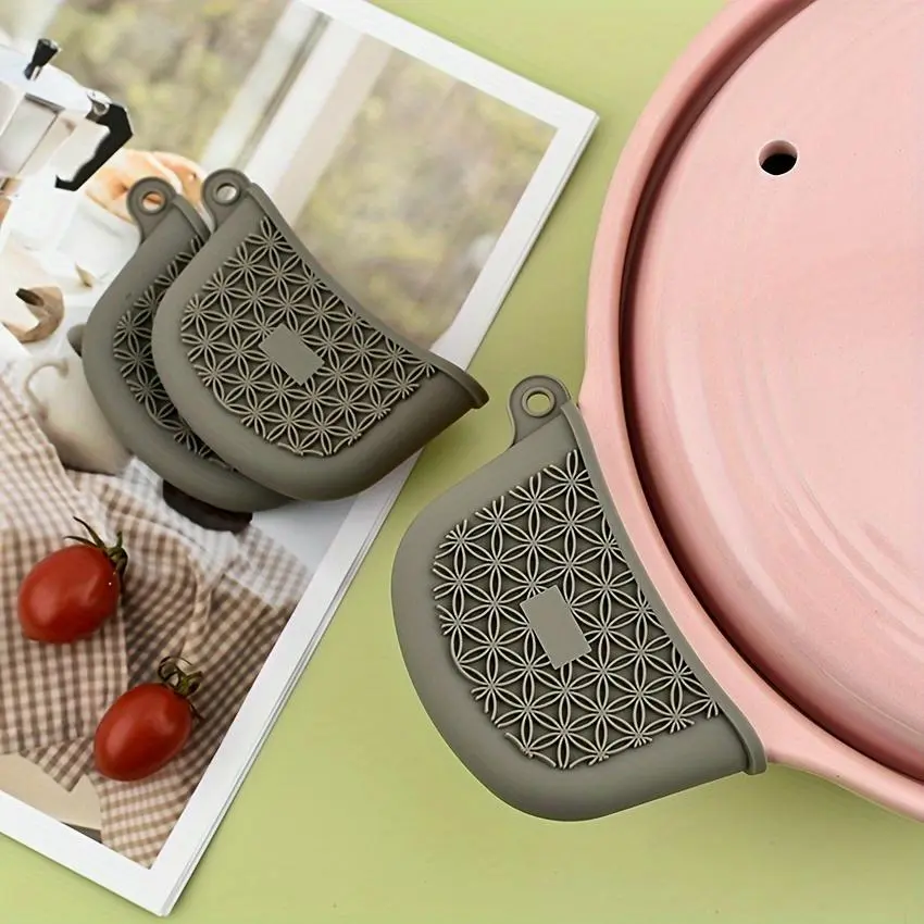 2pcs/set, Silicone Pot Ear Clip, Household Anti-scalding Pot Handle Cover, Thickened Iron Pot Handle Heat Insulation Hand Clip Pot Ear Cover