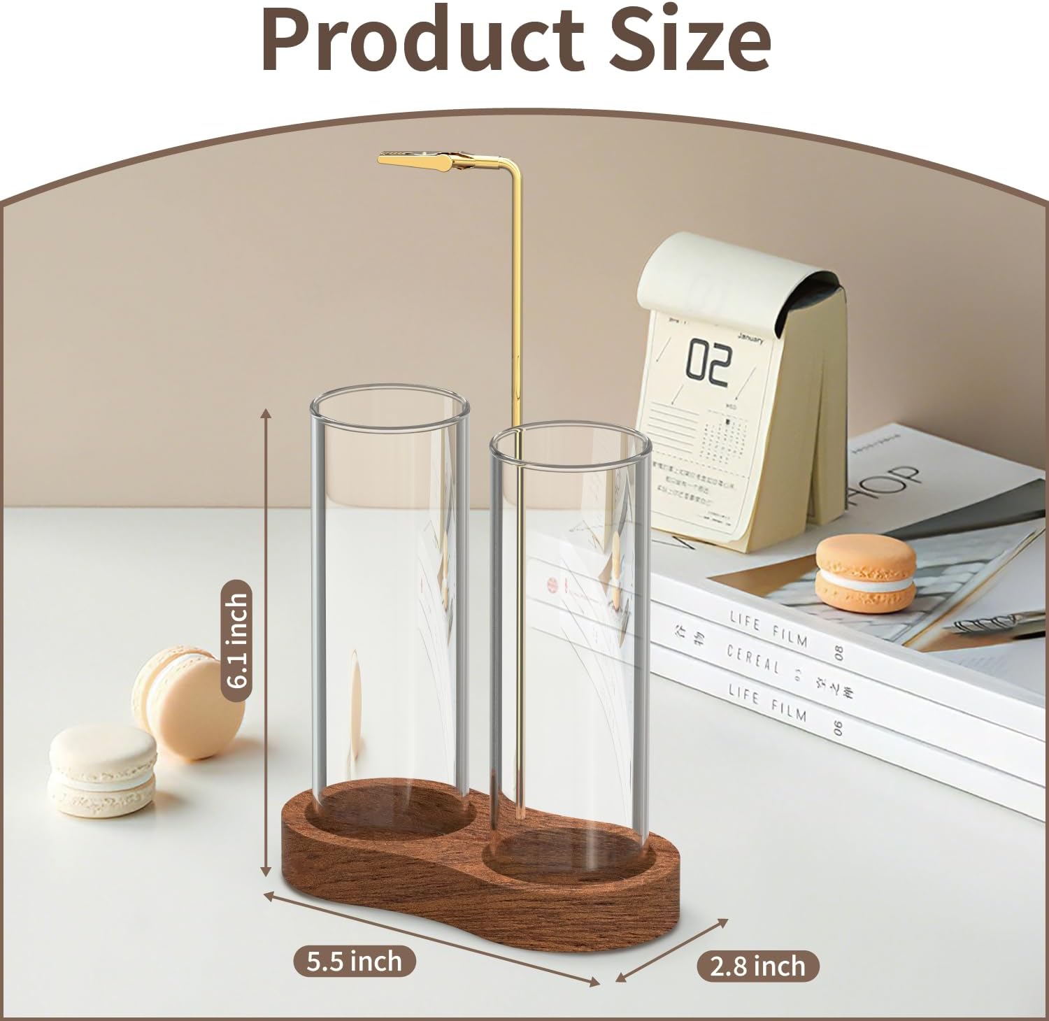 2 in 1 Incense Holder for Sticks, Anti-Ash Incense Holder, Upside Down Incense Burner Holder with Glass Ash Catcher & Incense Storage for Yoga Spa Meditation Home Decor