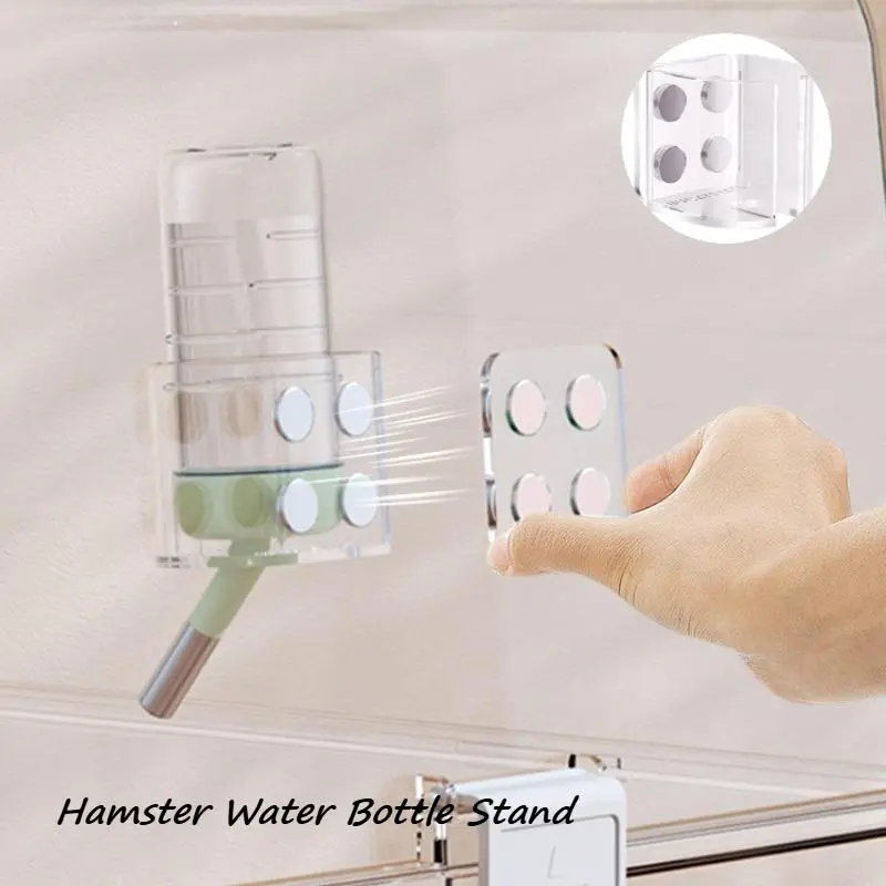 Hamster Water Bottle Magnetic Bracket - Stain-Resistant, Waterproof Small Pet Feeder Stand, Nursing Supply for Small Animals Feeding Needs