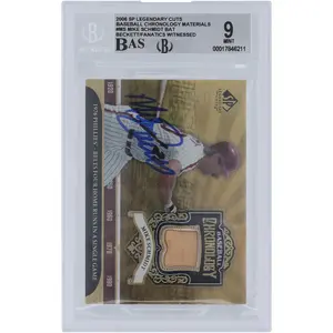 Mike Schmidt Philadelphia Phillies Autographed 2006 Upper Deck SP Legendary Cuts Baseball Chronology Bat Relic #BC-MS Beckett Fanatics Witnessed Authenticated 9/10 Card - Fanatics Authentic Certified