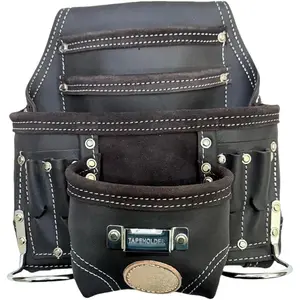 20-111 10 Pocket Rigger Heavy Duty Leather Tool Bag, Oil Tanned