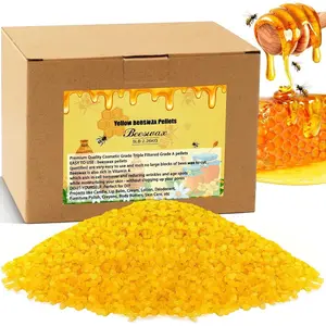 5LB Yellow Beeswax Pellets  Grade Beeswax Triple Filtered Beeswax for Candle Making Beeswax Pastilles for DIY   Lip Balm Soap