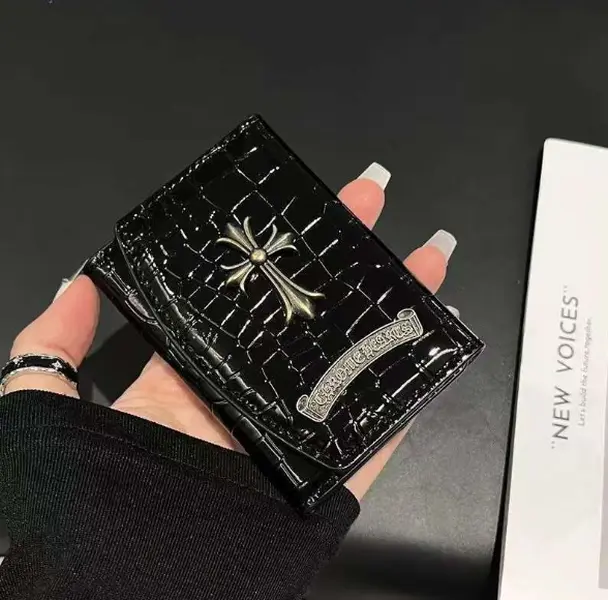 Unisex High-End New Dark Cross Card Holder-Coin Purse, Multiple Card Slots, Large Capacity, Fits ID Documents