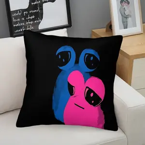 Cartoon Frog Throw Pillow (1 Piece, Includes Cover & Core), Blue & Pink Frog Decorative Cushion, Perfect Gift for Teens & Adults, for Sofa & Living Room