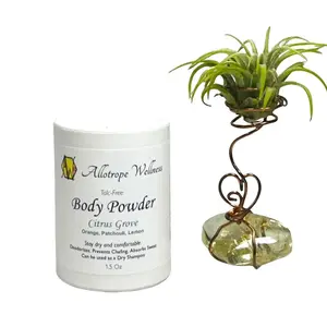 Talc-Free Body Powder Citrus Grove Scented All Natural Ingredients 1.5 Oz Lightweight Clay Smooth Lemon Sweet Orange Patchouli