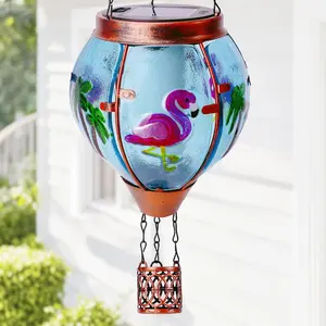 Solar Hot Air Balloon Lantern, Outdoor Decor with Flame Lights , Hanging Lights for Garden Yard Lawn Patio,  Gifts for Women Mom Grandma Gardener for Mother'Day