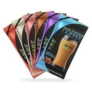 Chikee High Protein Iced Coffee Sampler Pack, 20 G Protein, 2 Shots Espresso, 1 G Sugar, Keto Friendly and Gluten Free, 6 Single Serve Packets Caramel