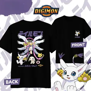 Anime Digimon Gatomon Evolution Printed T-shirt Men's and Women's T-shirt Men's Top Harajuku T-shirt 2026 Summer Tee Streetwear