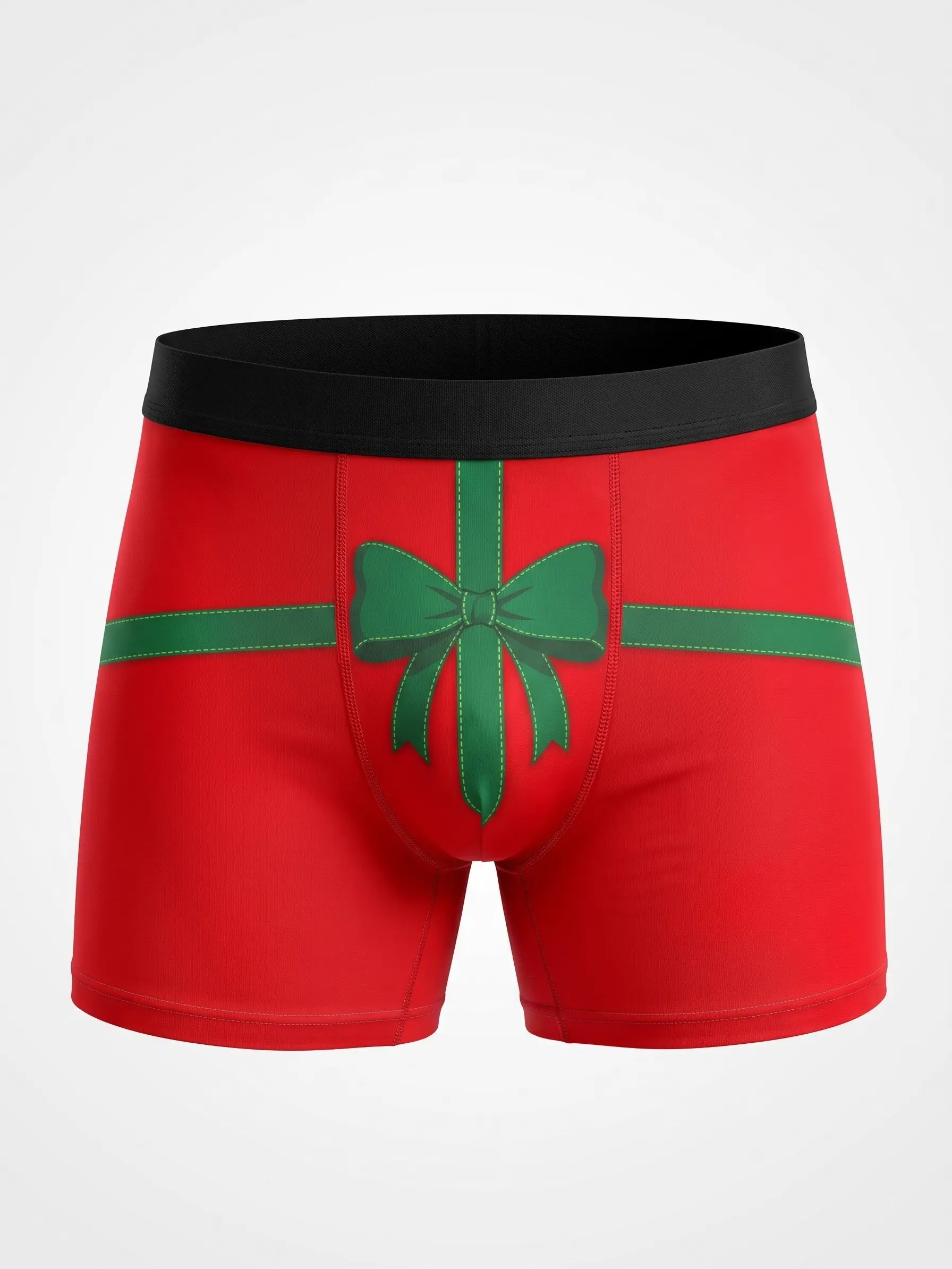 Funny Christmas Gift Bow Boxer Briefs Soft Breathable Holiday Undies for Men