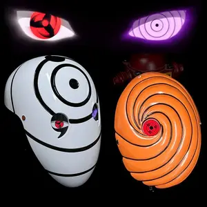 Anime Ninja Cosplay Uchiha Mask Tobi Obito Akatsuki Ninja Madara Cosplay Costume Props Halloween Party Mask Headgear Cos Obito