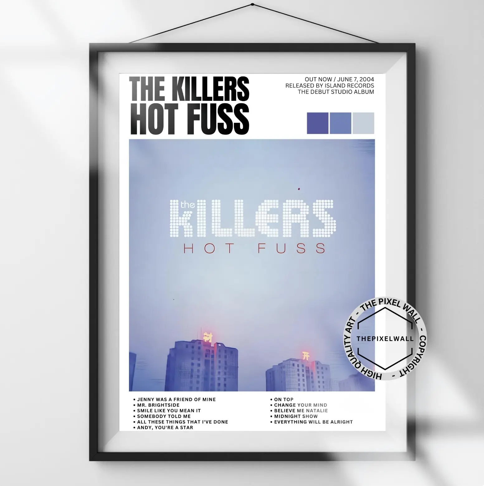 Hot Fuss The Killers Poster, Newspaper Lyrics Poster, Album Poster For Walls, Livingroom Art, Lyric Wall Decor