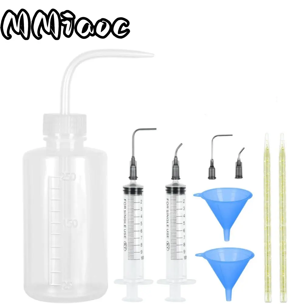 11pcs Mix Snow Globe Tumbler Creation Kit - 250ml (8.45oz) Squeeze Bottle, Bent Needle, Funnel, Pokey Sticks for Bottled Snow Globe Water Bottles - Easter, Birthday Party Gifts (Reusable)