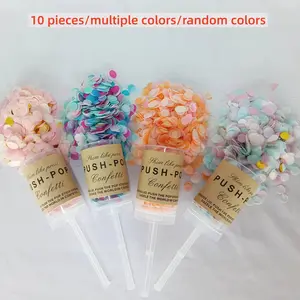 Paper Confetti Launcher Handheld Fireworks Wedding Party Scatter Tool, Colorful Paper Confetti Push Tube, Photography Props