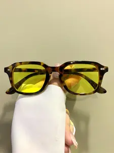 Unisex Simple Style Leopard & Plain Color Sunglasses, Trendy Casual Sunglasses for Everyday Use, Fashion Accessories for Outdoor Activities