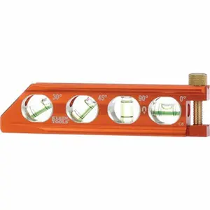 Klein Tools Box Beam, I-Beam & Torpedo Levels, Level Type: Torpedo, Number of Vials: 4, Material: Aluminum, Length (Inch): 6-1/4, Magnetic or Nonmagnetic: Magnetic, Color/Finish: Orange 935AB4V