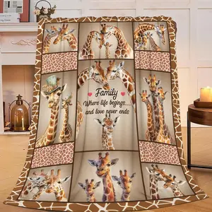 Flannel Blanket |Cute Giraffe Soft Flannel Throw Blanket, Warm Cozy Fuzzy Plush, Perfect Gifts For Kids Women Men Adults, Ideal For Home Decor| Home & Gift