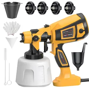 Paint Sprayer, 1000W HVLP Paint Sprayer with Cleaning & Blowing Joints, 4 Nozzles and 3 Patterns, Easy to Clean, for Furniture, Cabinets, Fence, Walls, Door, Garden Chairs etc.