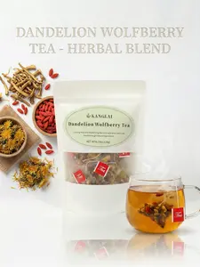 Liver Tea - Dandelion Wolfberry Organic Blend of Six Herbal Ingredients 12*10g Daily Detox Beverage Sugar Natural Refreshing Coffee Alternatives Organic Thyme Lung Detox Tea