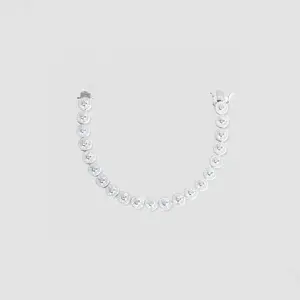 Sterling Silver Bezel Link Tennis Bracelet