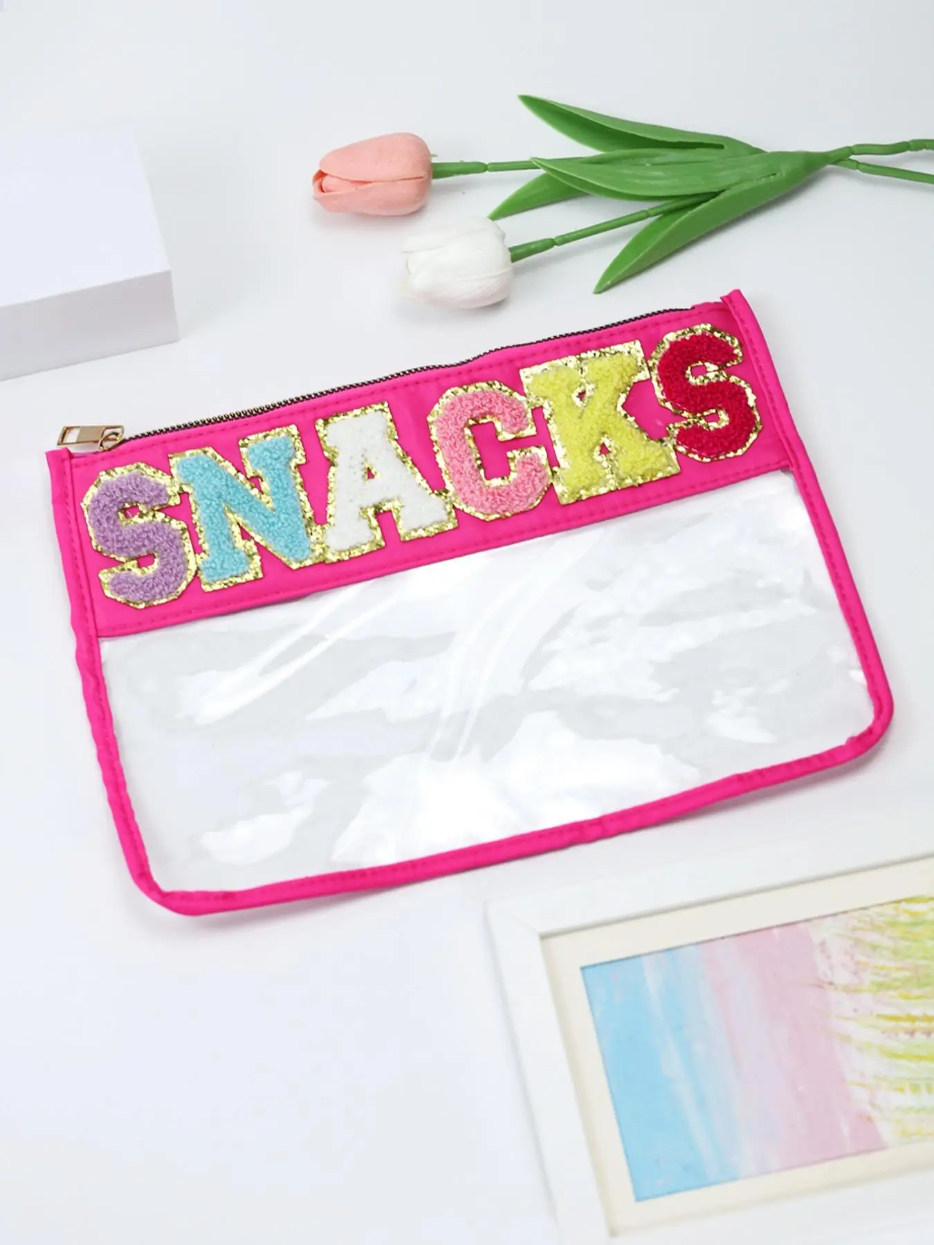 Fashionable Letter Pattern Makeup Bag, Portable Large Capacity Cosmetic Storage Bag, Travel Toiletry Bag for Men & Women