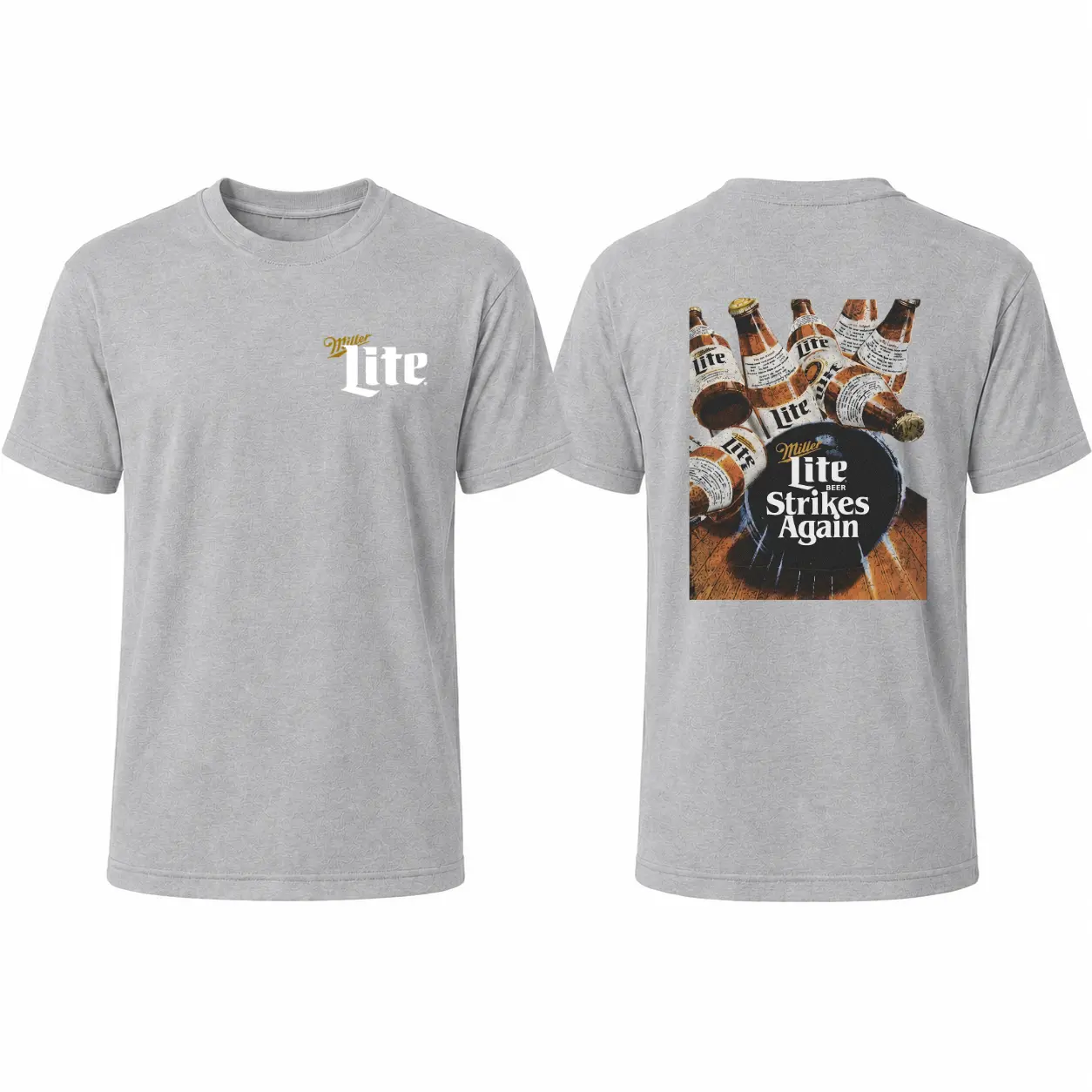 Vintage Lite Strikes Again Shirt, Retro Beer Bowling Graphic Tee, Lite Beer Bottles Graphic T-Shirt, Funny Drinking Gift
