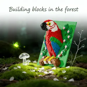 Cute Parrot 3D Puzzle Building Blocks Decoration, Bookshelf Home Office Cabinet Decor, Party Living Room TV Stand Display Gift
