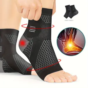 2pcs (one pair) of high-quality ankle support set, arch and ankle support pressure foot covers, open toe design socks, elastic foot brace for daily wear and outdoor activities sports ankle brace, Ankle Brace For Men, Ankle Sleeves For