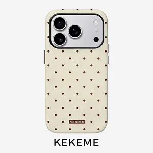 Creative white polka dot pattern, stylish and unique 2-in-1 mobile phone case, durable, anti-drop, Protective, suitable for iPhone 17 16 15 14 13 12 11 Plus Pro Max Air, Samsung Galaxy S series and A series, gifts for relatives and friends
