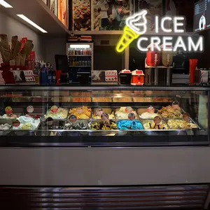 Ice Cream Neon Wall Decor LED Sign, Decorative Neon Light, LED Neon Lights, Atmosphere Lighting, USB Powered Easy Install, Perfect for Bedroom Game Room Kids' Room & Holiday Gifts