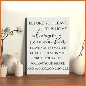 1PC 2D Decorative painting - Canvas painting - Wooden sign with inspirational family quotes - cheap room decor - kitchen decor - pictures - fall decorations clearance