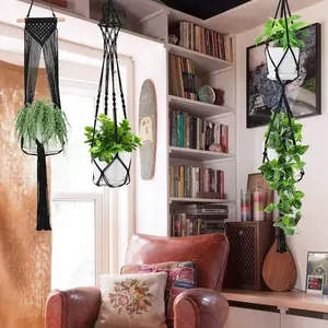 6 Pack Macrame Plant Hangers - Handmade Hanging Kits for Indoor Plants (Pots Not Included), 6 Set Hangers for Home Decor