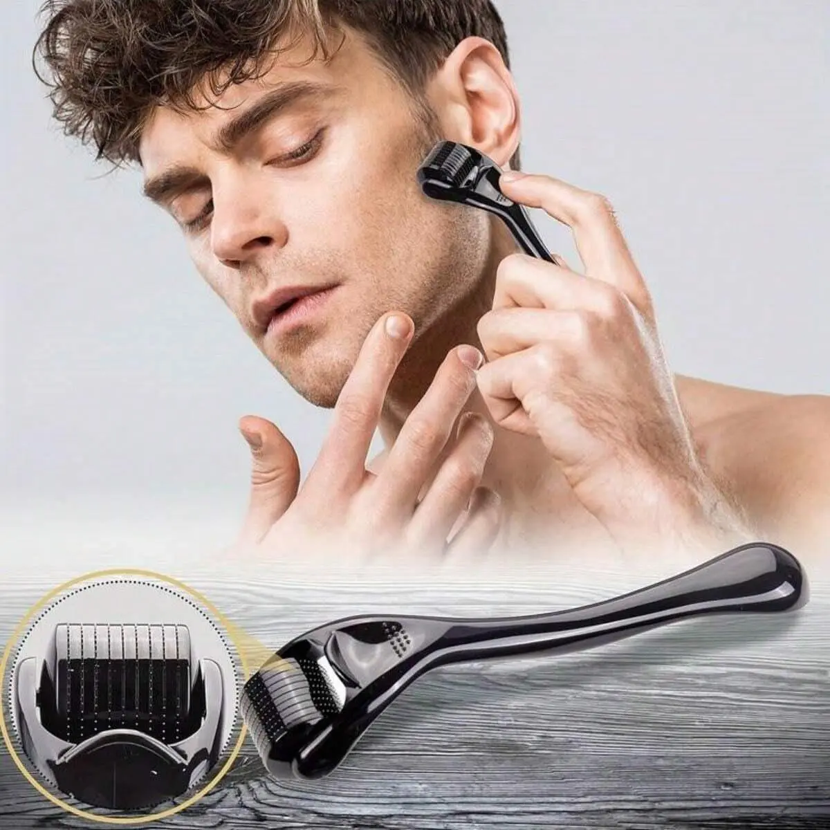 0.20mm Derma Roller, Micro Needle Roller for Face, Facial Roller, Beard Roller, Microneedling Roller, Hair Beard Care Kit, Skin Care Micro Needle Face Roller, Microneedle Roller, Microneedle Roller Dermaroller