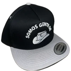 Somos Gente De Sombrero MZ Gorra Gris Con Negro Snapback Black/Gray hat